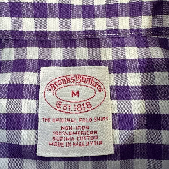 Brooks Brothers Shirt Mens Medium Button Down Purple And Red Check Lot of 2 - Picture 10 of 13